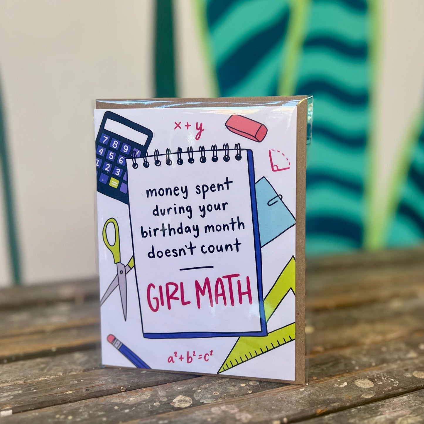 Girl Math Birthday Card