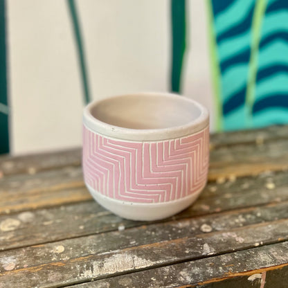 Pink Etched Pot